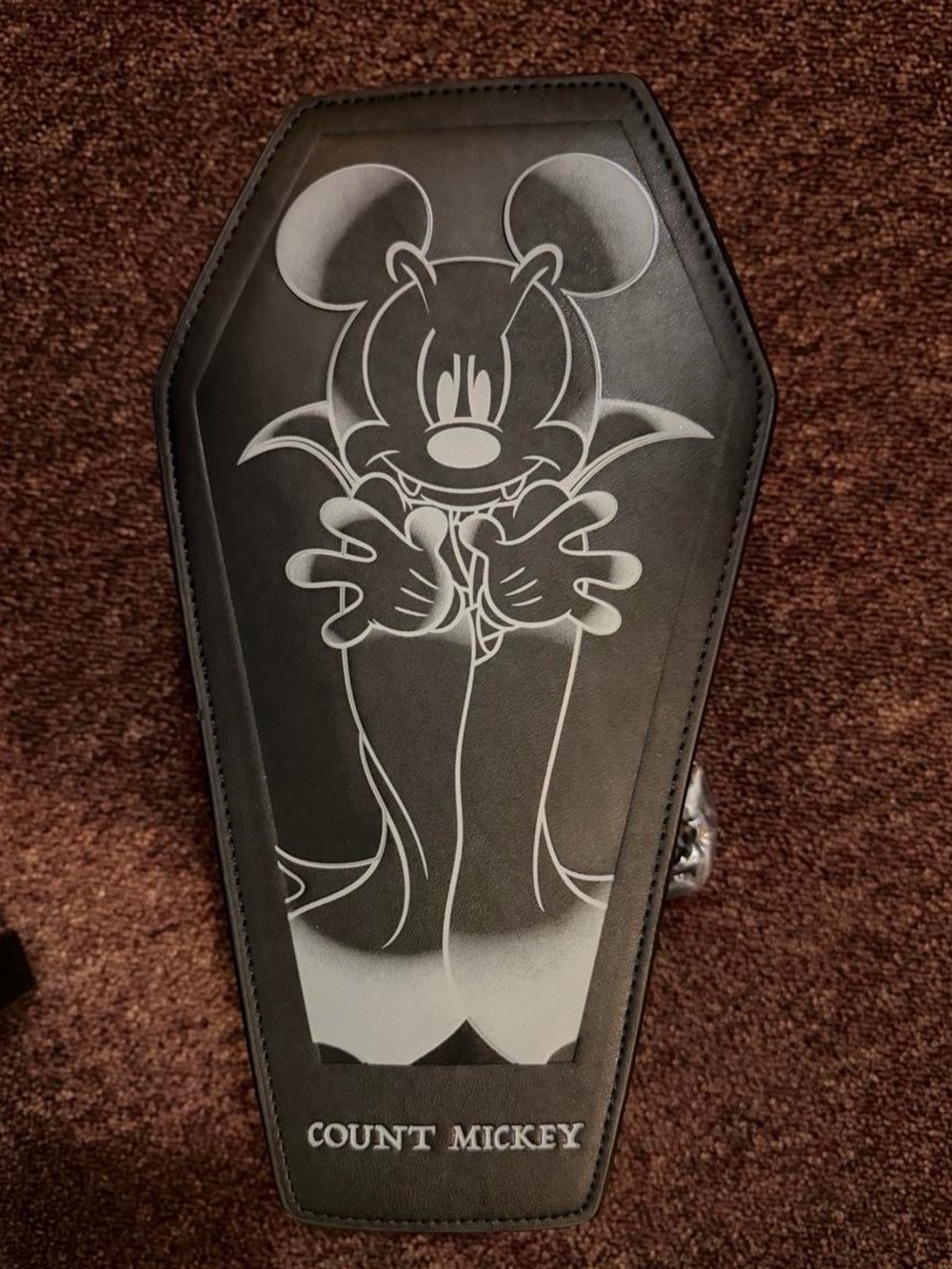 NWT.  Loungefly Count Mickey Black Coffin Convertible Bag.